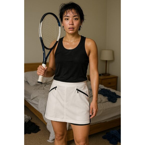 Izod PerformX Skort Womens Size 12 White Black Trim Golf Tennis Activewear - Picture 1 of 6